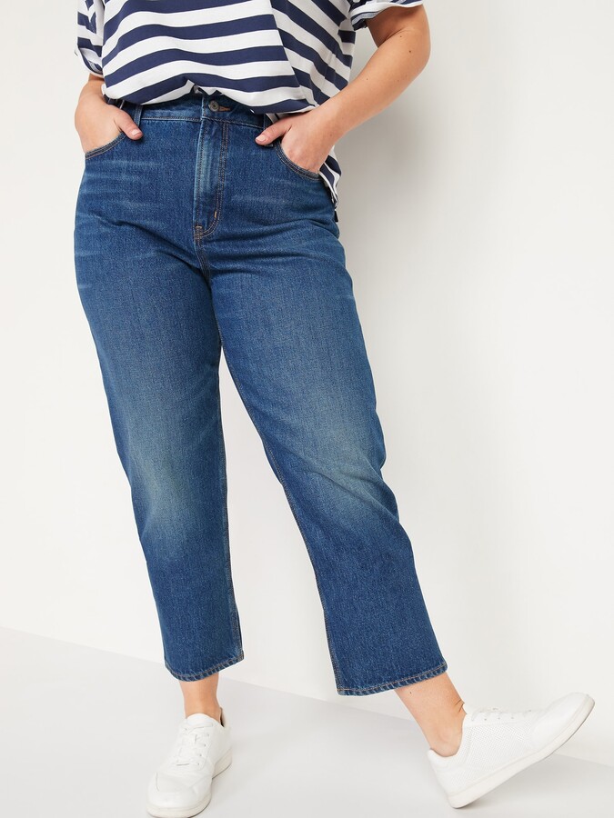 Old Navy High-Waisted Slouchy Straight Cropped Jeans for Women - ShopStyle