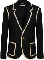 Thumbnail for your product : Saint Laurent Leather-trimmed Wool-twill Blazer