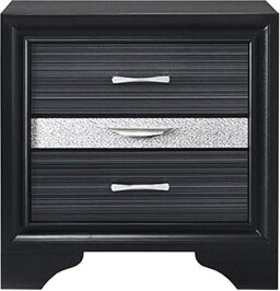 Latitude Run Elegant 3 Nightstand In Black With Jewelry Drawer Feature Metal Slides And A Compartment