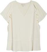 Thumbnail for your product : MICHAEL Michael Kors Double Ruffle Hammered Satin Top
