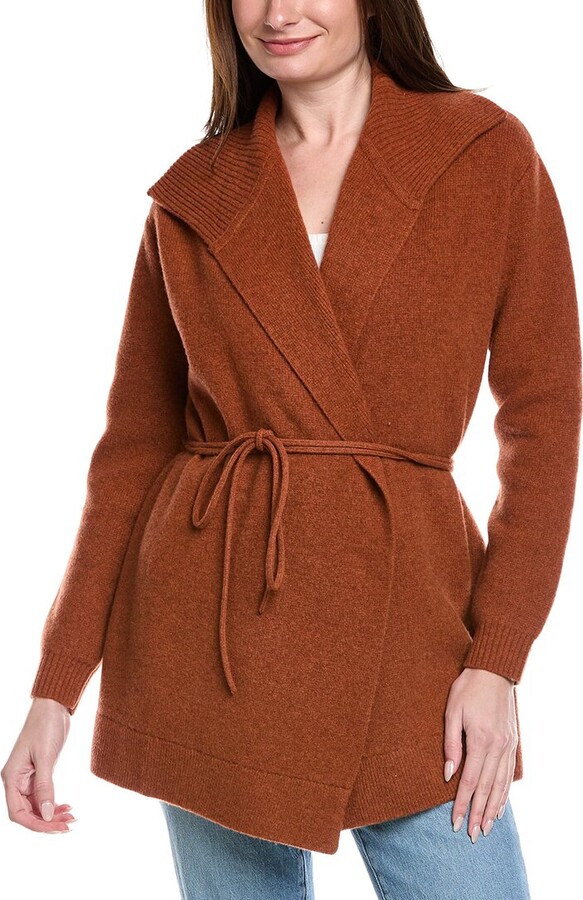 Lilla P Notch Collar Wool Open Cardigan