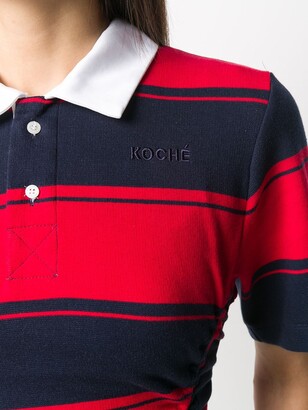 Koché Striped Short Sleeve Polo Shirt