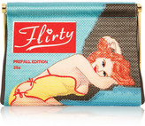 Thumbnail for your product : Charlotte Olympia Flirty embroidered crepe de chine clutch