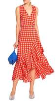 Thumbnail for your product : Diane von Furstenberg Wrap-Effect Gingham Silk-Blend Crepe De Chine Midi Dress