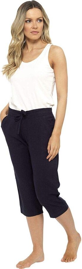 Causeway Bay Ladies Linen Blend Full Length Trousers 