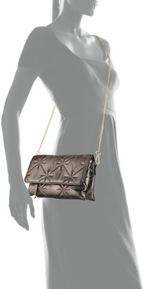 Neiman Marcus Quilted Chain-Strap Crossbody Bag, Pewter