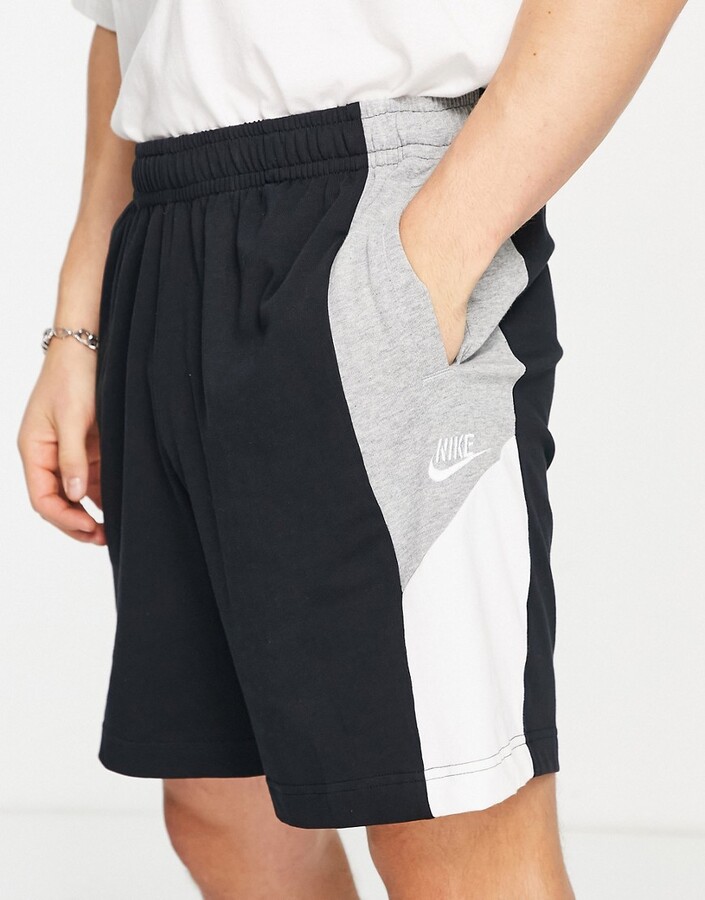 Nike color block shorts in black - ShopStyle