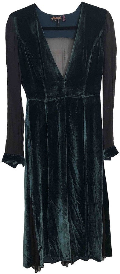 free people green velvet dress