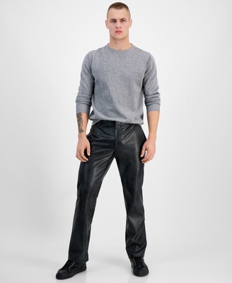 INC International Concepts Men's Jonny Slim-Fit Faux-Leather Suit Pants, Created for Macy's
