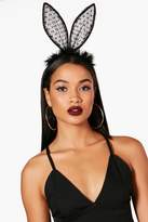 Thumbnail for your product : boohoo Lucy Netted Polka Dot Bunny Ears Headband