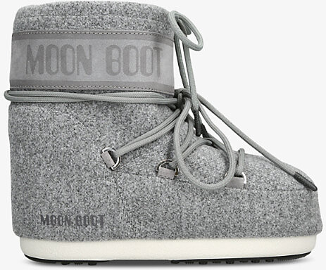 Moon Boot Womens Grey Icon Low Lace-Up Felt Snow Boots Eur 39 / 6 Uk Women