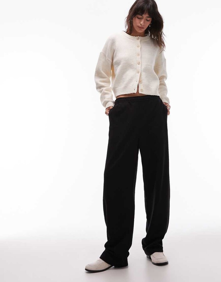 Arket pure cotton wide leg sweatpants in black