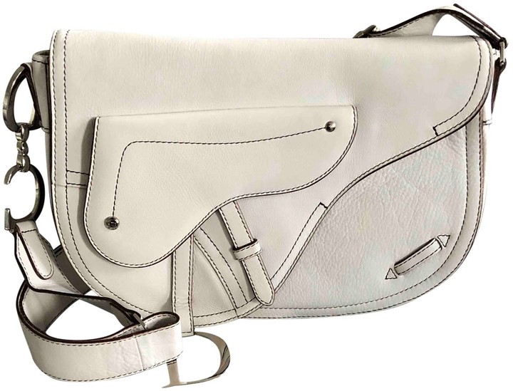 Christian Dior Saddle White Leather Handbags - ShopStyle Bags