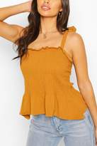 Thumbnail for your product : boohoo Shirred Tie Shoulder Top