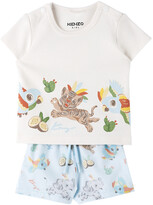 Thumbnail for your product : Kenzo Baby Off-White & Blue T-Shirt & Shorts Set