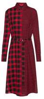 Thumbnail for your product : HUGO Midi shirt dress in mixed checks with D-ring belt