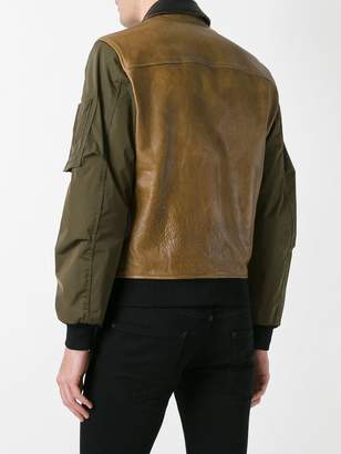 DSQUARED2 contrast tone biker jacket