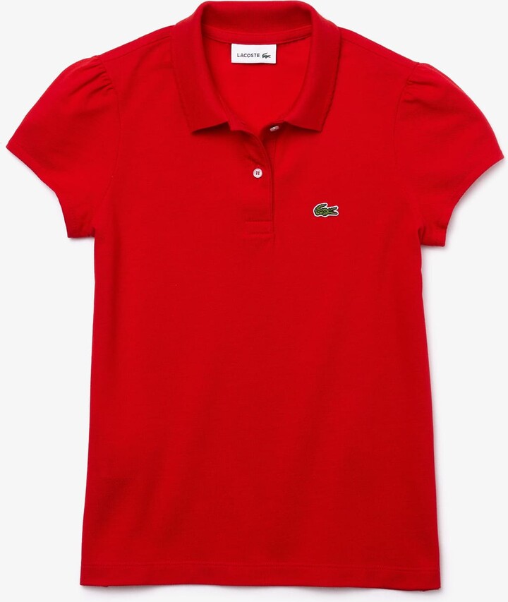 Kids' Scalloped Collar Mini Piqué Polo