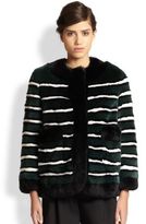 Thumbnail for your product : Marc Jacobs Striped Rex Rabbit Fur Jacket