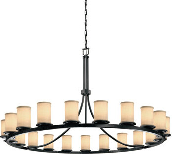 Justice Design Group Textile 21 - Light Wagon Wheel Chandelier