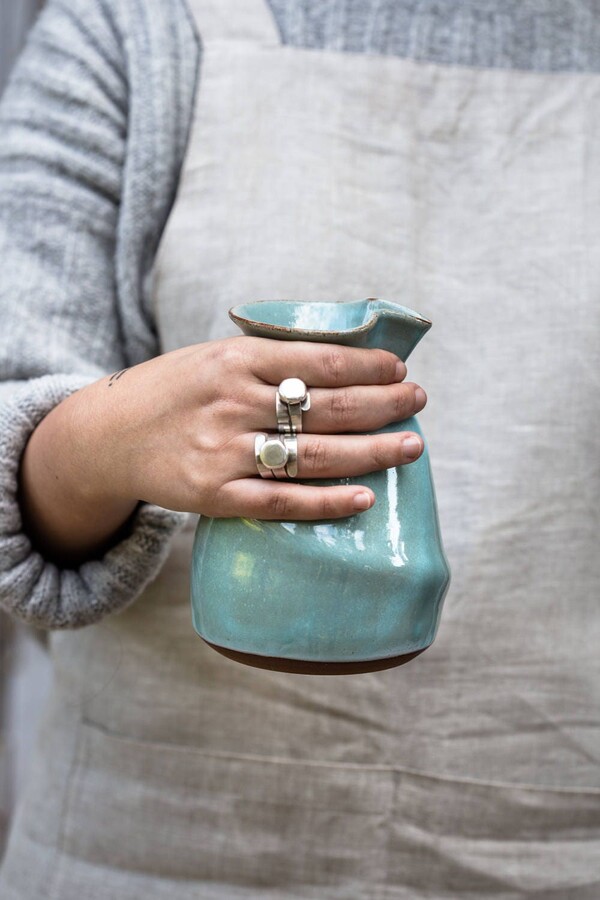 Etsy Handmade Turquoise Ceramic Carafe, Bedside Water Pitcher