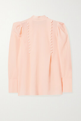 Givenchy Button-detailed Silk-georgette Blouse - Pink - ShopStyle