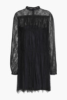 Thumbnail for your product : Valentino Gathered Silk-lace Mini Dress