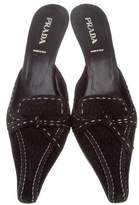 Thumbnail for your product : Prada Suede Pointed-Toe Mules