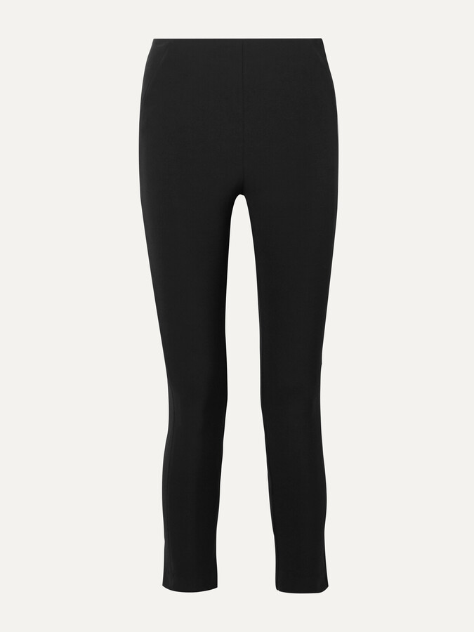 Veronica Beard Cropped Stretch-crepe Skinny Pants - Black