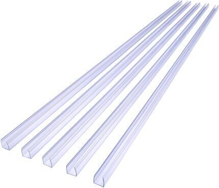 Yescom USA, Inc. DELight 3.3' Plastic U Channel System 5PCS Clear PVC Universal LED Track Mounting Holder for 9/16' Neon Flex Strip Light