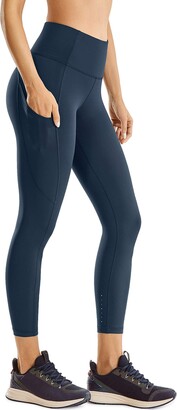 CRZ YOGA Women's Naked Feeling Yoga Leggings High Waist Tummy Control  Sports Pants with Pockets - 23 inches True Navy 12 - ShopStyle Trousers