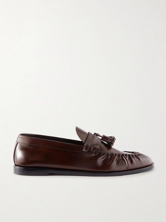 The Row - Tasseled Leather Loafers - Brown
