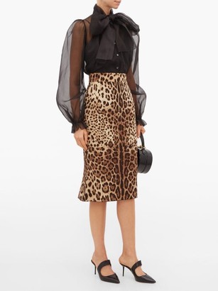 Dolce & Gabbana Leopard-print Charmeuse Pencil Skirt - Leopard
