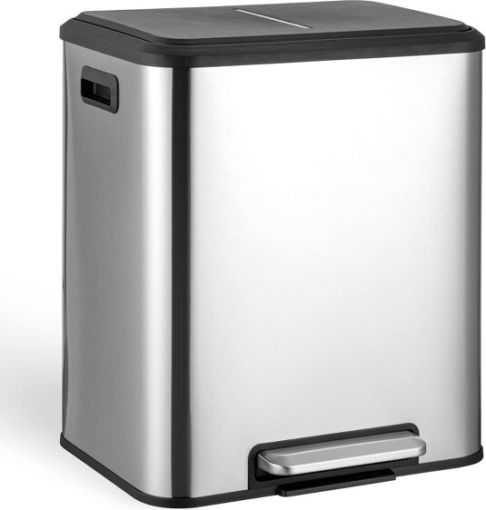 TruAIR TrashCanKitchenTrashCan–8GallonDualCompartmentStainlessSteelStepPedalBinforRecycling&Waste