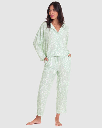 Papinelle Women's Green Pyjamas - Comfy Spot Full Length PJ Set