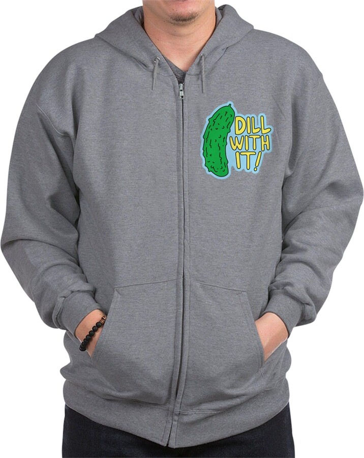 CafePress Dill With It Sweatshirt Men's Light Zip-Up Hoodie Sweatshirt Ash Gray