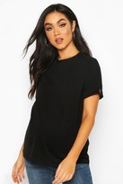 Thumbnail for your product : boohoo Maternity Button Turn Up Cuff Boxy Cotton T-Shirt