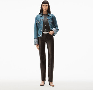 【ALEXANDER WANG】LOGO WAVE TRUCKER JACKET Alexander Wang Wave Cuff Trucker Jacket In Denim - ShopStyle