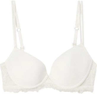 I.D. Sarrieri Anna Embroidered Tulle And Lace-trimmed Stretch-jersey Underwired Push-up Bra
