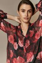 Thumbnail for your product : Wallis Black Floral Print Lurex Blouse