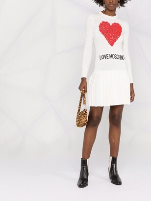 Love Moschino Logo-Embroidered Knitted Dress
