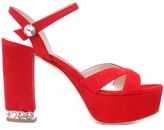 Thumbnail for your product : Miu Miu Suede plateau sandals