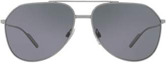Dolce & Gabbana Pilot Metal Sunglasses, Grey