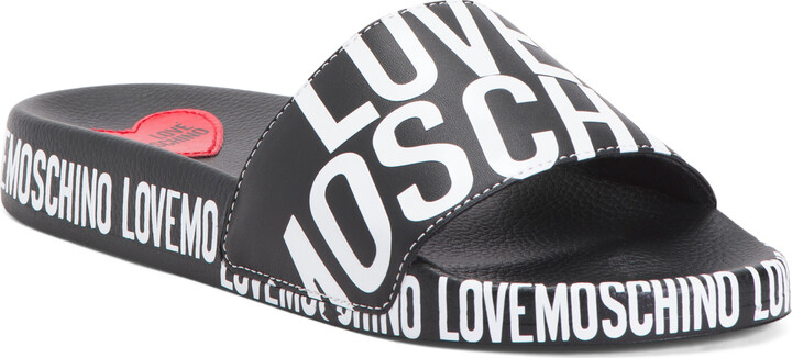 Love Moschino Slides With All Over Logo - ShopStyle