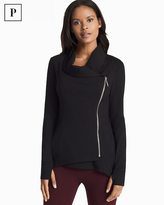 Thumbnail for your product : White House Black Market Petite Asymmetrical Zip-Front Black Jacket