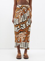 Thumbnail for your product : Johanna Ortiz Sea Of Sand Printed Linen Wrap Skirt