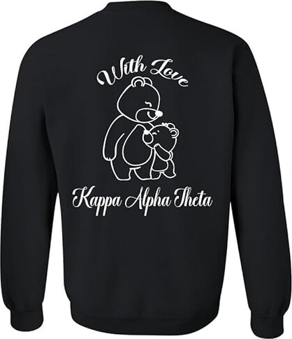 Kite and Crest Kappa Alpha Theta Sweatshirt - Theta Big and Little Bond Sorority Crewneck Sweatshirt Black