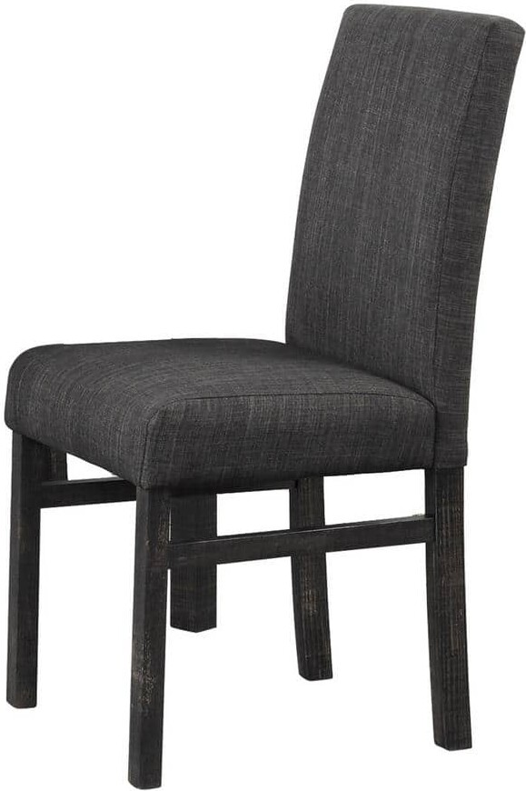 BestMasterFurniture Svend Black Charcoal Linen Parsons Chairs (Set of 2)