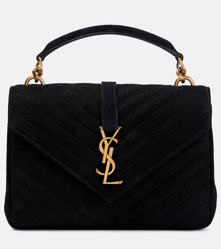 Saint Laurent College Medium velvet shoulder bag ShopStyle