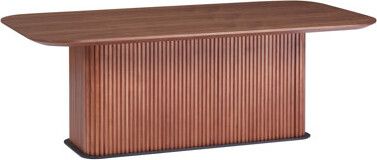 Orren Ellis Coffee Table Walnut Wood Surface Metel Feet Only The Table, No Chairs.